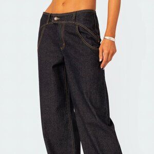 EDIKTED Western Low Rise Straight Leg Jean